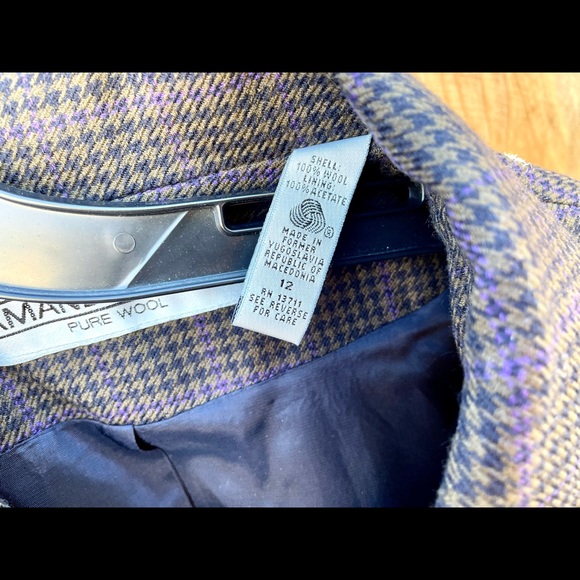 Fabulous Fall Wool Houndstooth Cropped Menswear Double Busted ButtonDown Jacket - Picture 7 of 12